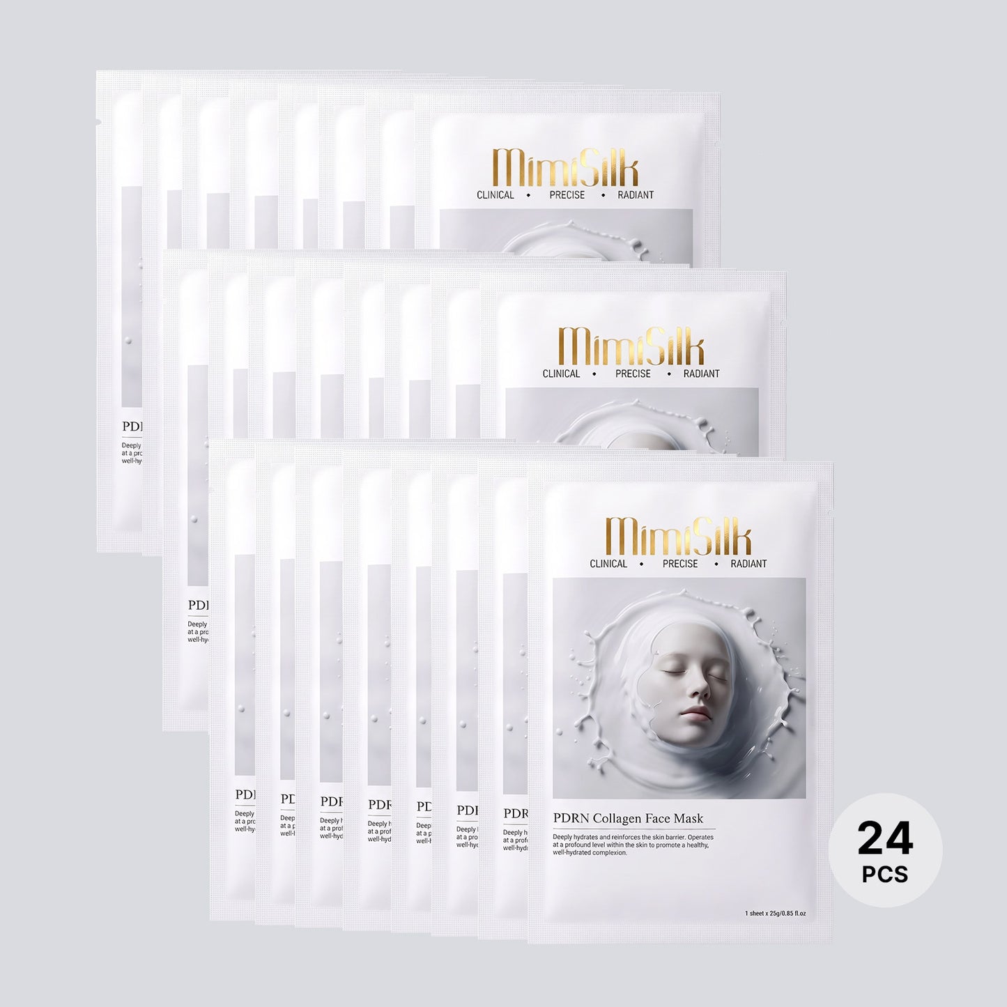 MimiSilk PDRN Collagen Face Mask | 4D Hyaluronic Acid & Collagen Hydrogel Technology